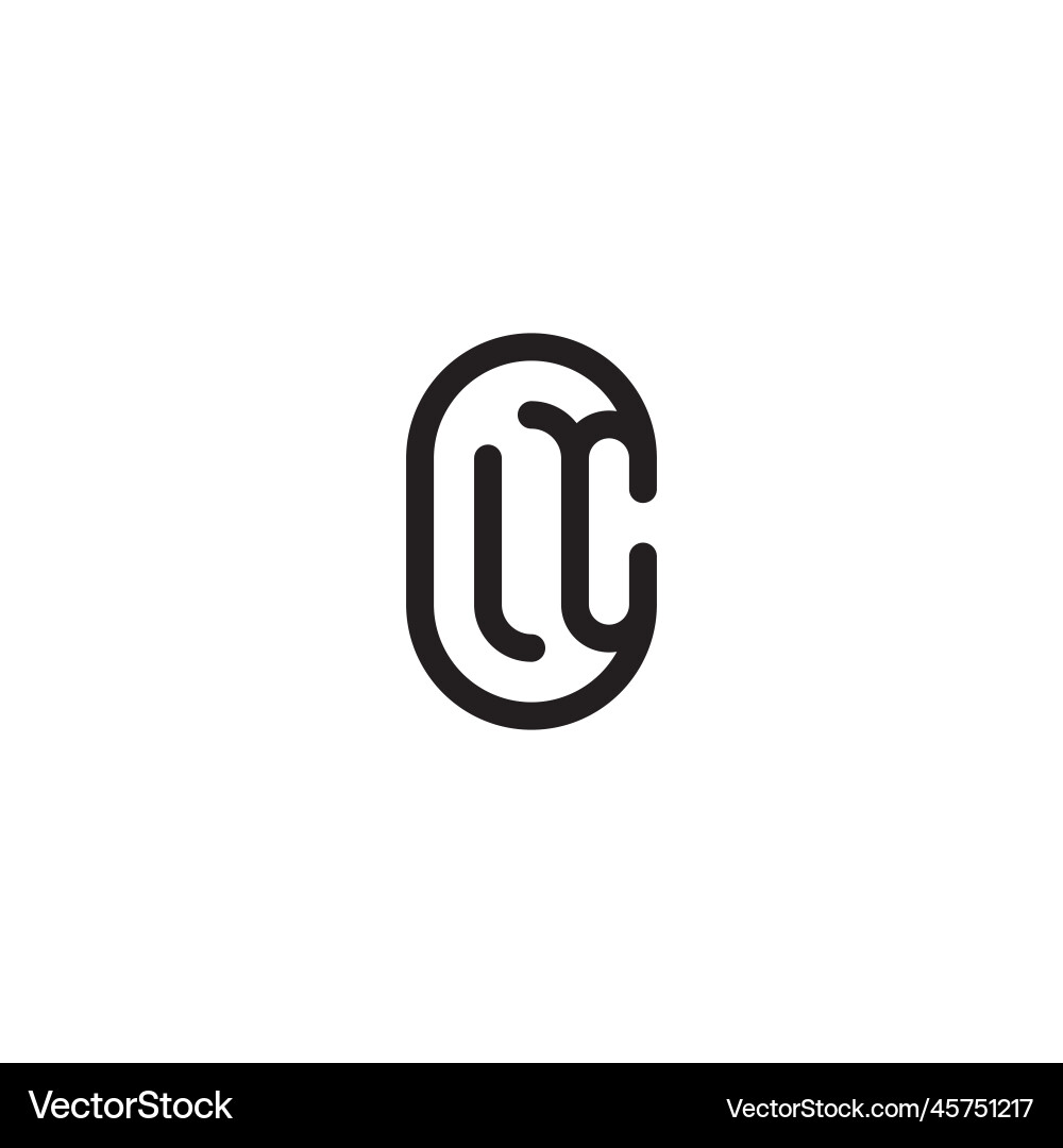 Lc line simple round initial concept with high Vector Image