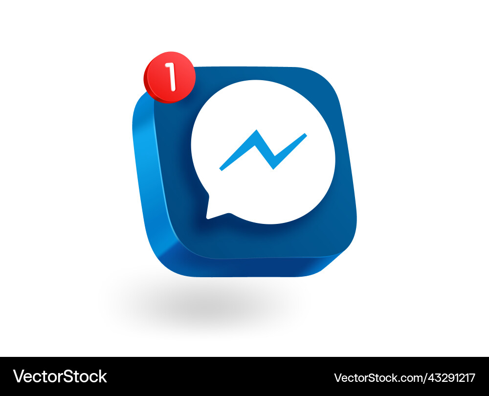 New message concept 3d mobile application icon vector image
