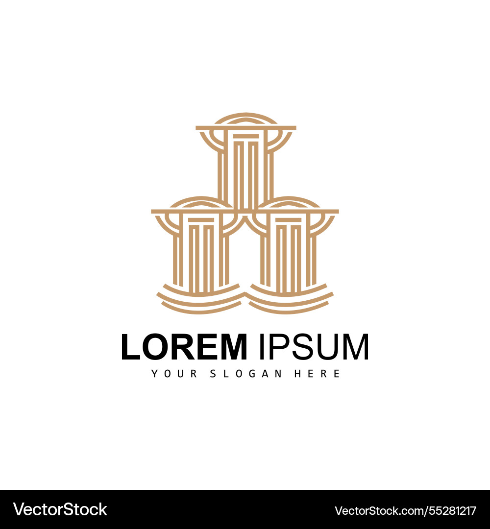 Pillar logo law design building construction Pillar logo law design building construction vector image