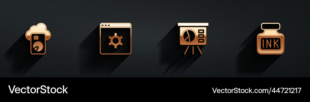 Set cloud database browser setting board vector image