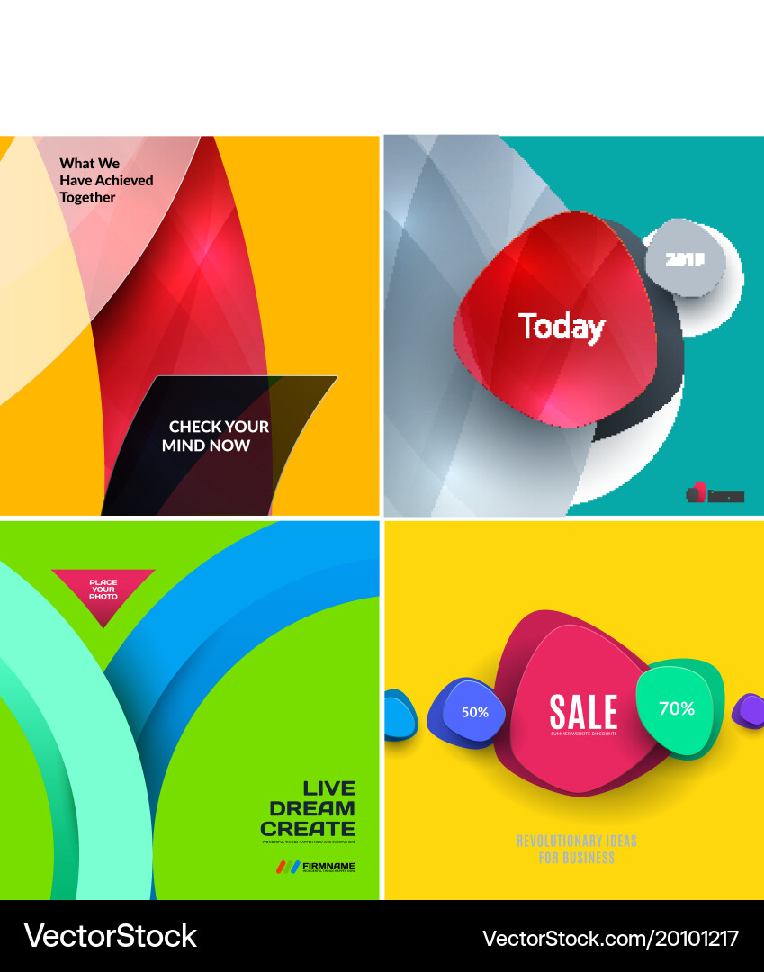 Set of abstract design for graphic template Vector Image