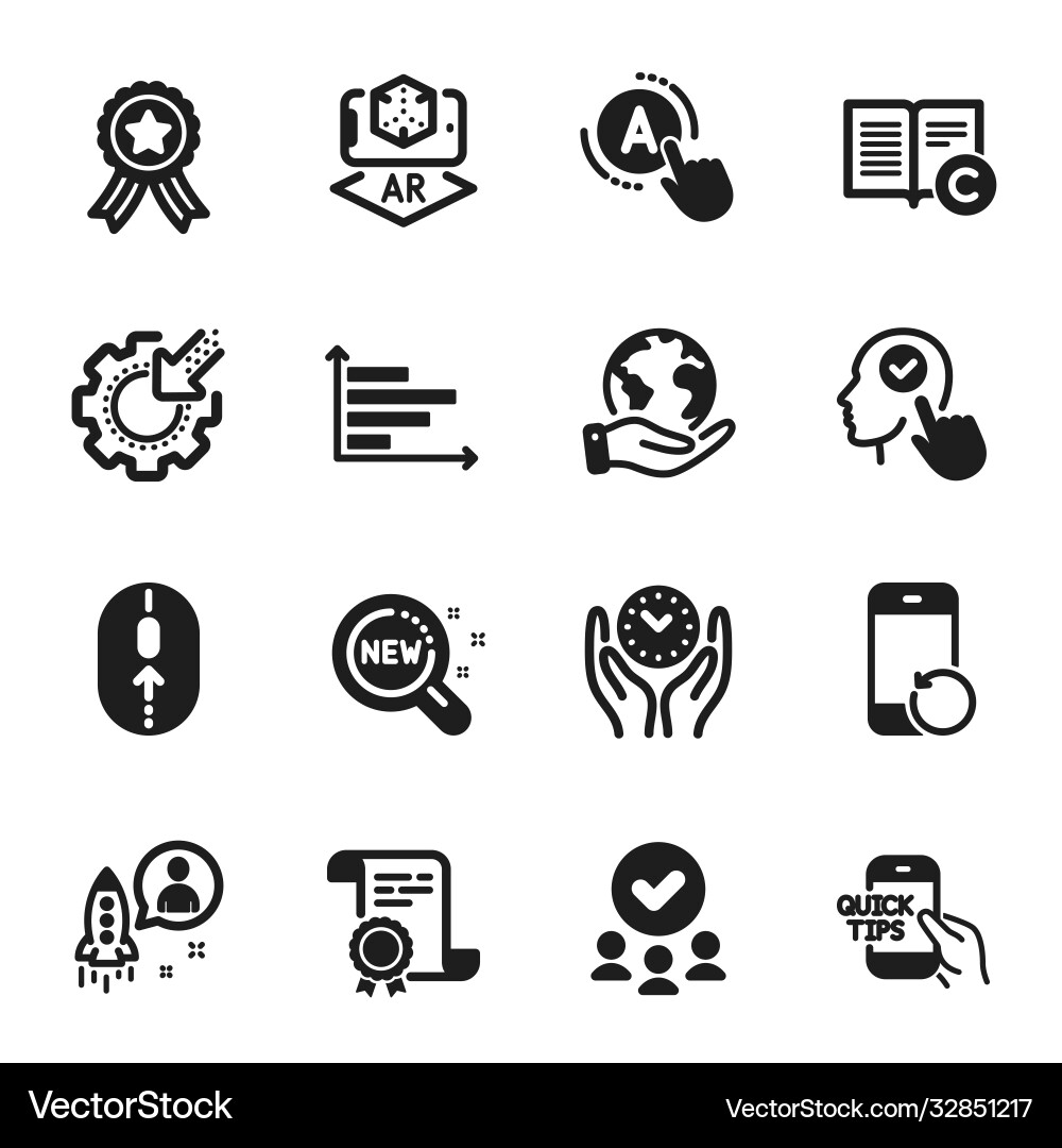 Set science icons such as horizontal chart Set science icons such as horizontal chart vector image