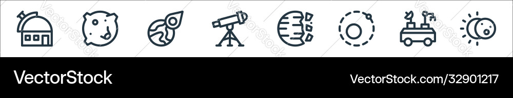 Space line icons linear set quality Vector Image