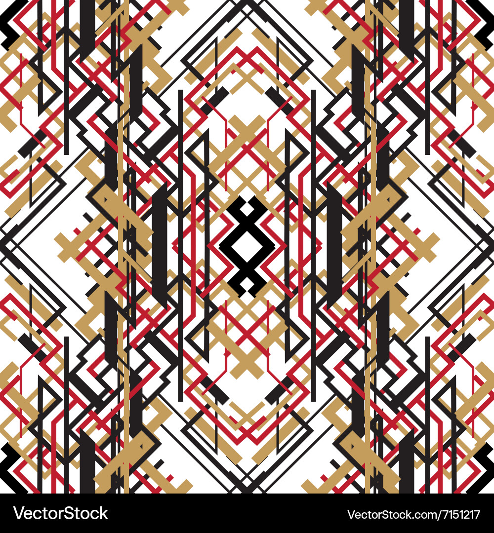 Trendy linear style red design seamless pattern vector image