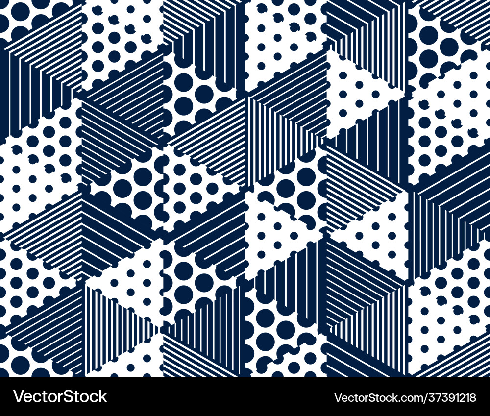 3d dotted cubes seamless pattern background dots 3d dotted cubes seamless pattern background dots Vector Image