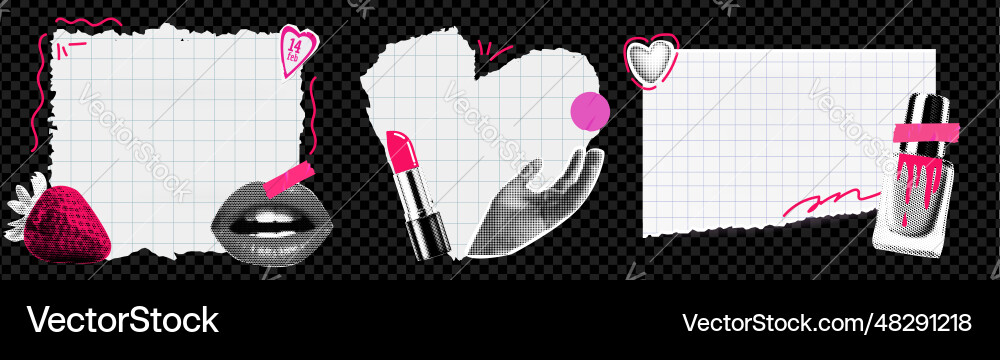 A collection of torn notebook papers A collection of torn notebook papers vector image