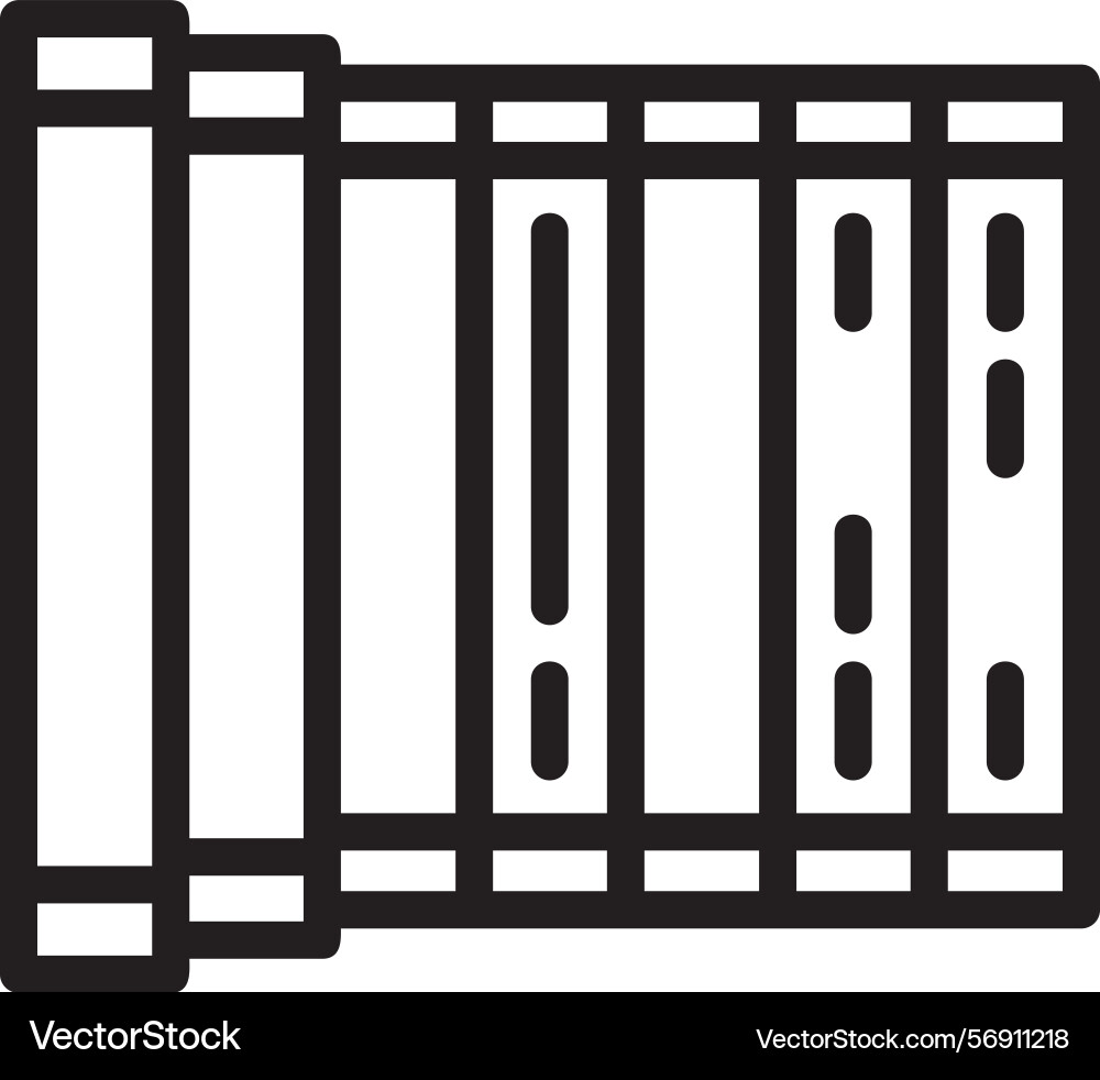Bamboo scroll linear style icon design Vector Image
