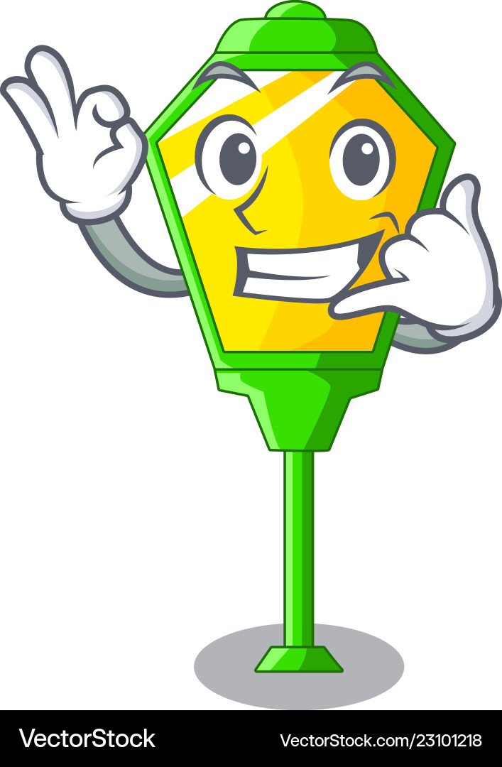 Call me character a lamp in post style Call me character a lamp in post style Vector Image