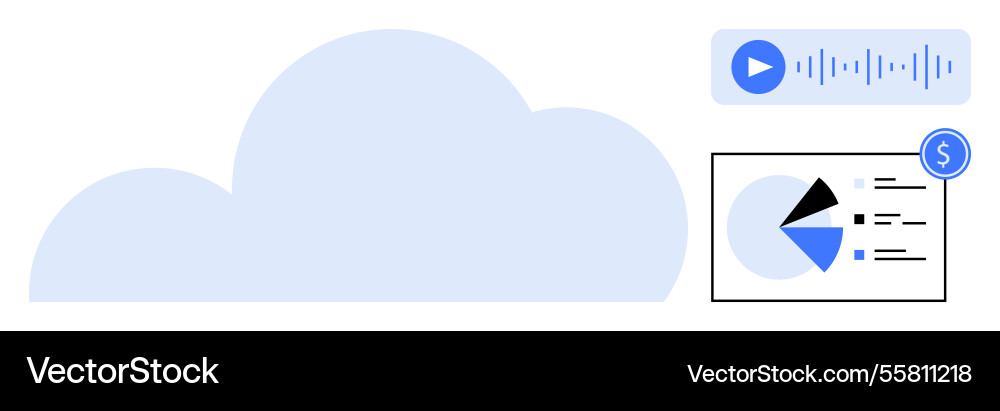 Cloud Computing mit Audioverarbeitung und Daten Cloud Computing mit Audioverarbeitung und Daten vektorbild