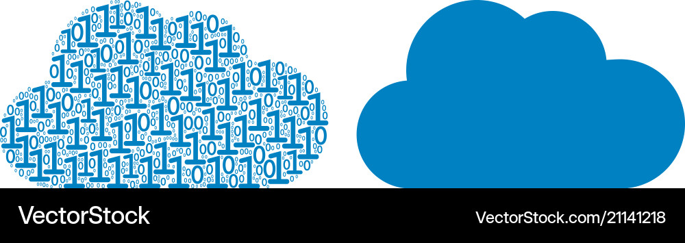 Cloud-Mosaik binärer Ziffern Cloud-Mosaik binärer Ziffern vektorbild