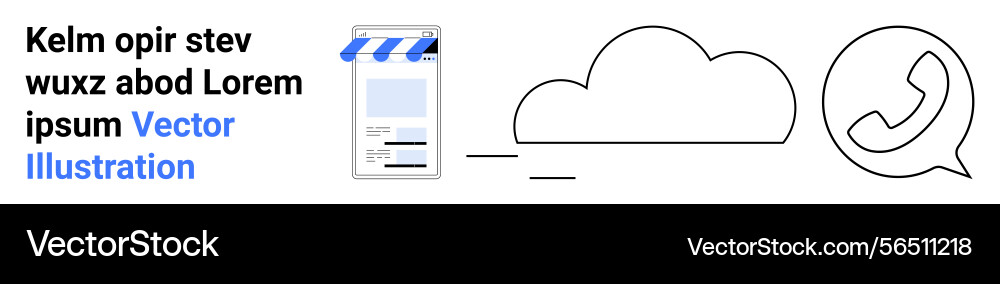 Cloud storage with mobile app functionality Cloud storage with mobile app functionality Vector Image