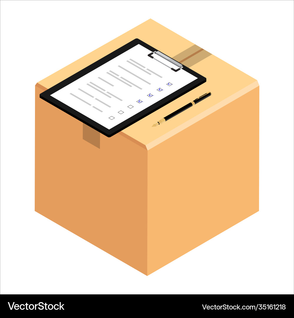 Dispatch Box with Invoice Sheet vector image