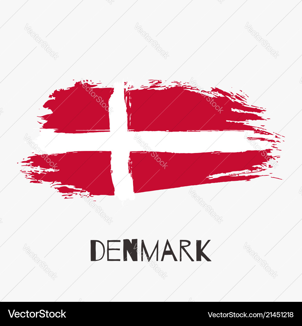 Dänemark Aquarell National Land Flagge Symbol Dänemark Aquarell National Land Flagge Symbol vektorbild