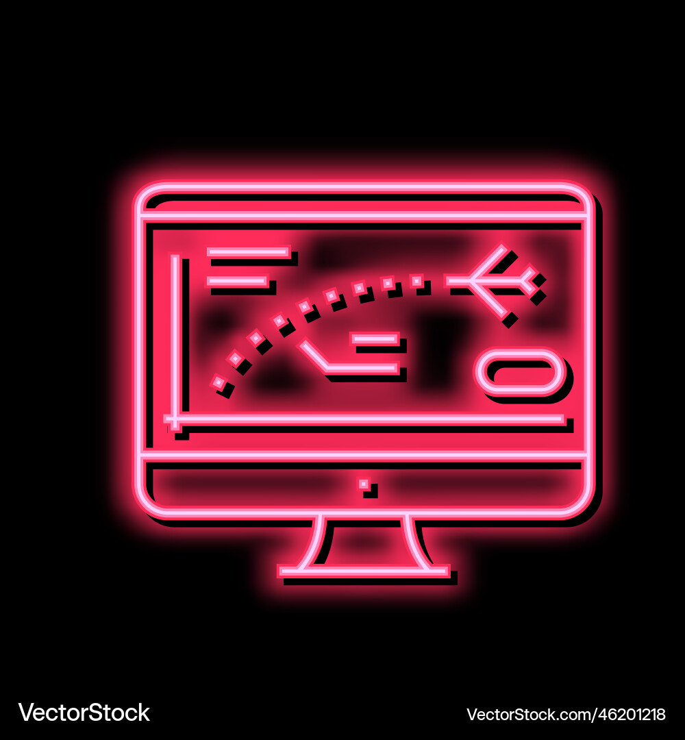 Flight path computer simulator color icon vector image