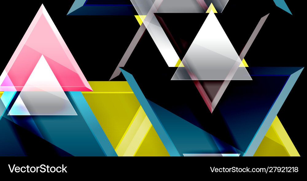 Glossy shiny triangles background Glossy shiny triangles background vector image