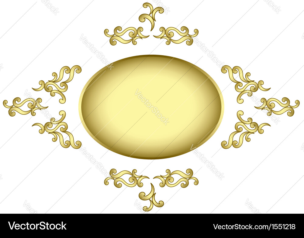 Golden frame with tracery Vector Image
