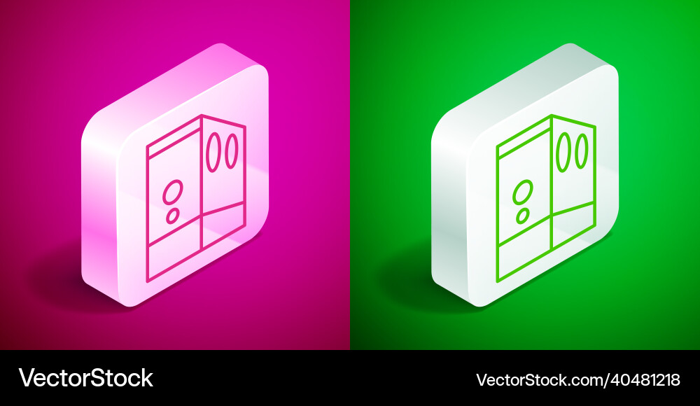 Isometric line case of computer icon isolated Isometric line case of computer icon isolated Vector Image