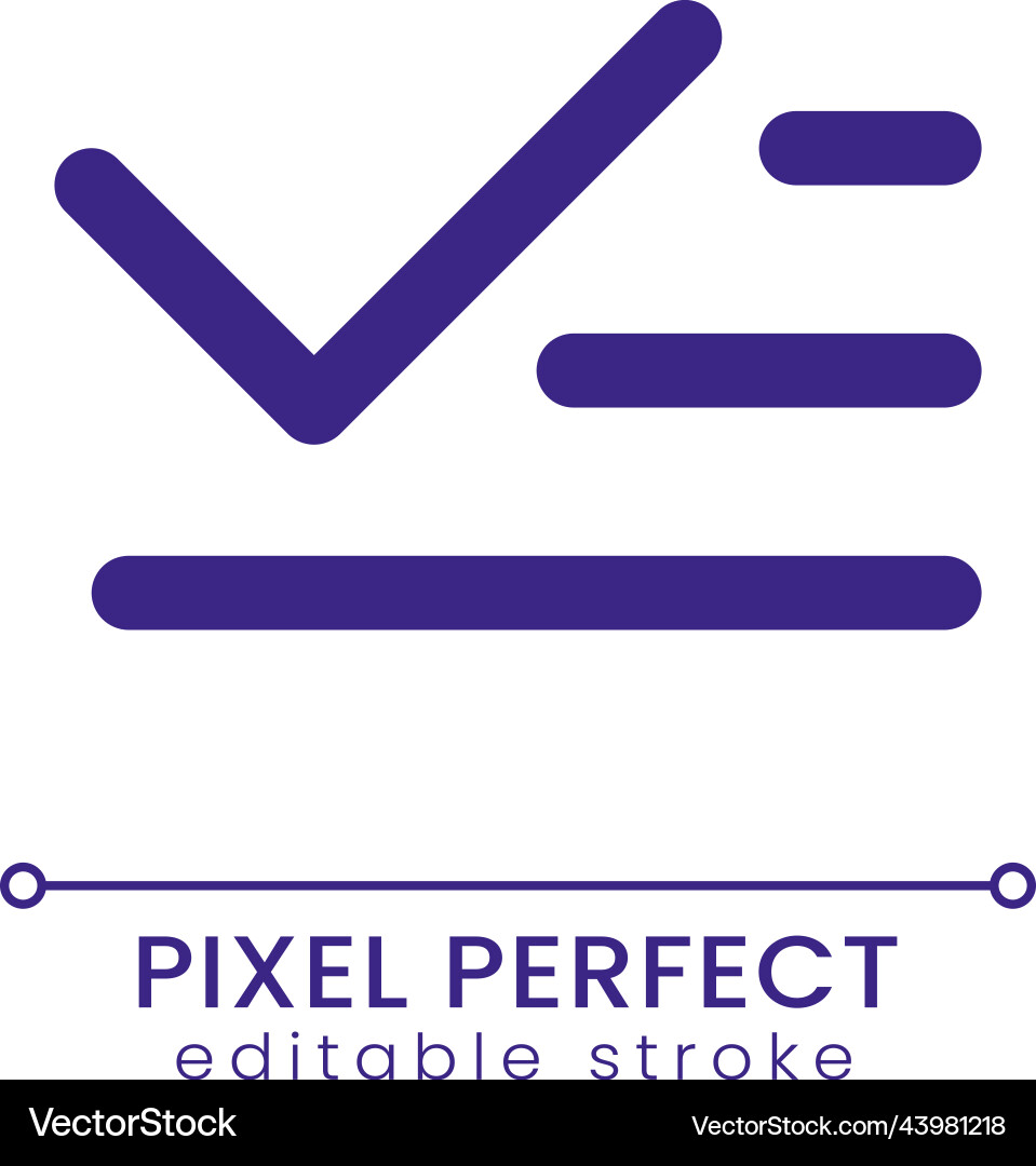 List and checkmark pixel perfect rgb color ui icon List and checkmark pixel perfect rgb color ui icon vector image