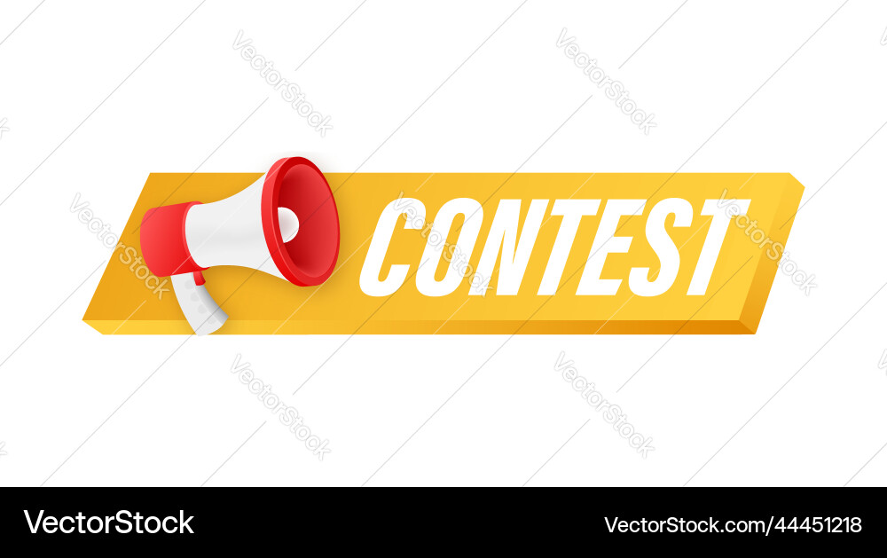 Megaphone with contest speech bubble stock Vector Image