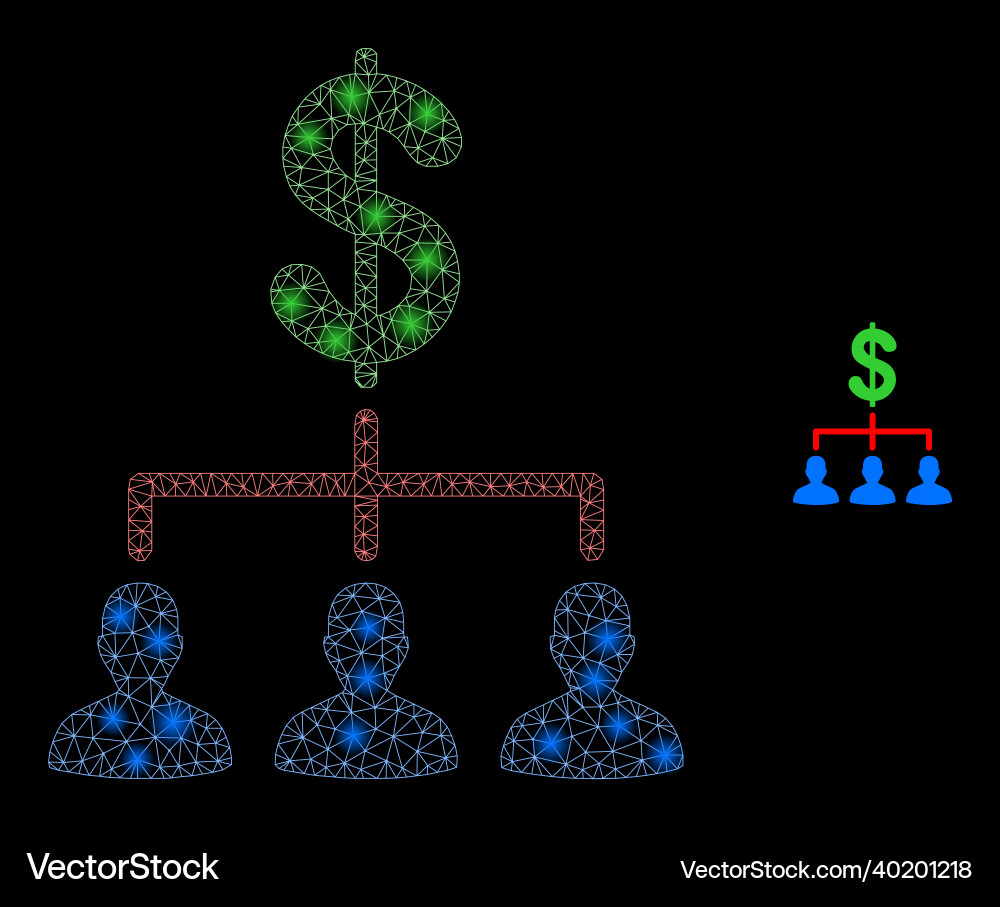 Mesh net dollar clients structure Mesh net dollar clients structure vector image