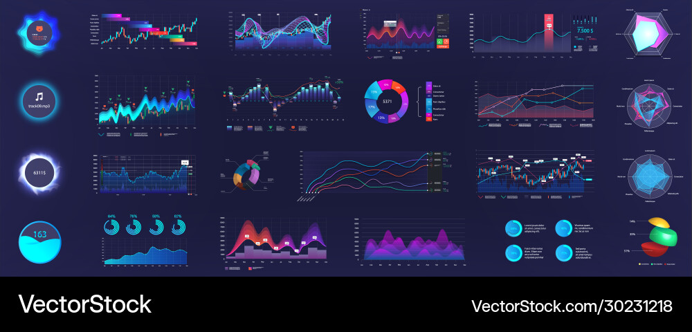 Modern Data Dashboard Template Vector Image