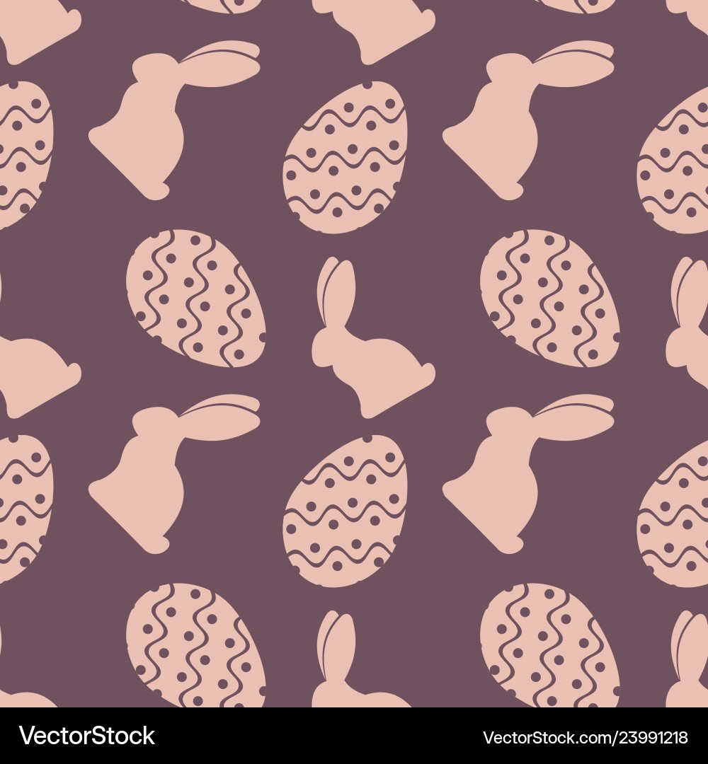 Seamless easter pattern with eggs and rabbit Vector Image
