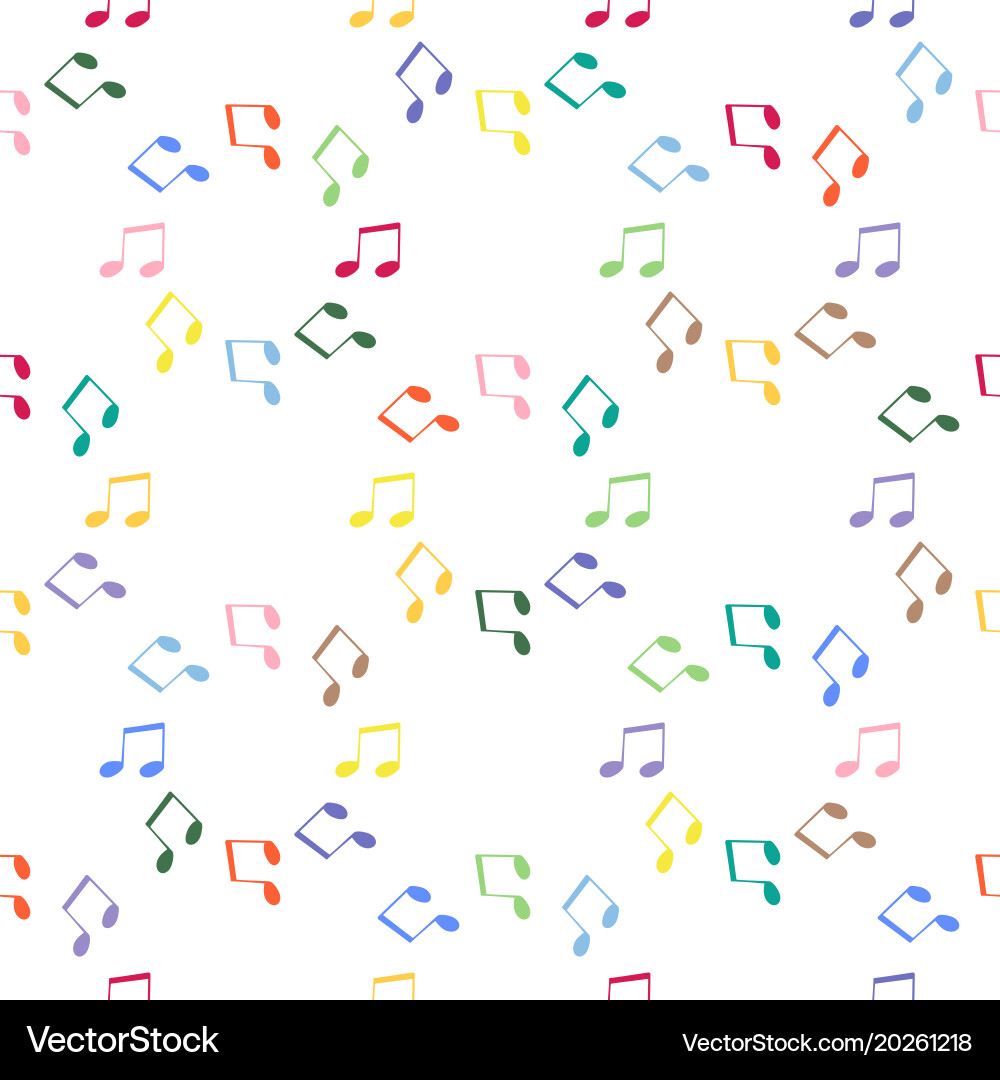 Seamless pattern with musical notes and treble vector image