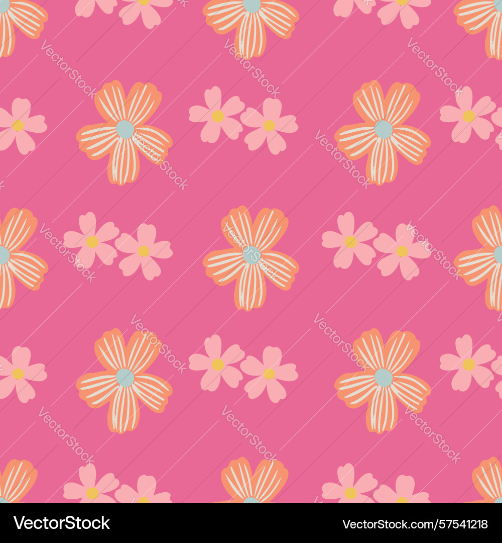 Seamless pattern with pink and blue ditsy Vector Image