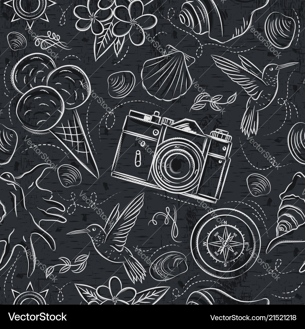Seamless patterns with summer symbols Seamless patterns with summer symbols vector image