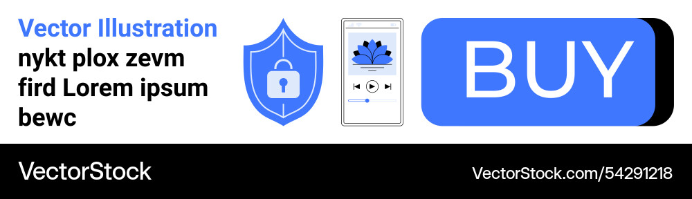 Secure online purchase interface with lock shield Secure online purchase interface with lock shield vector image