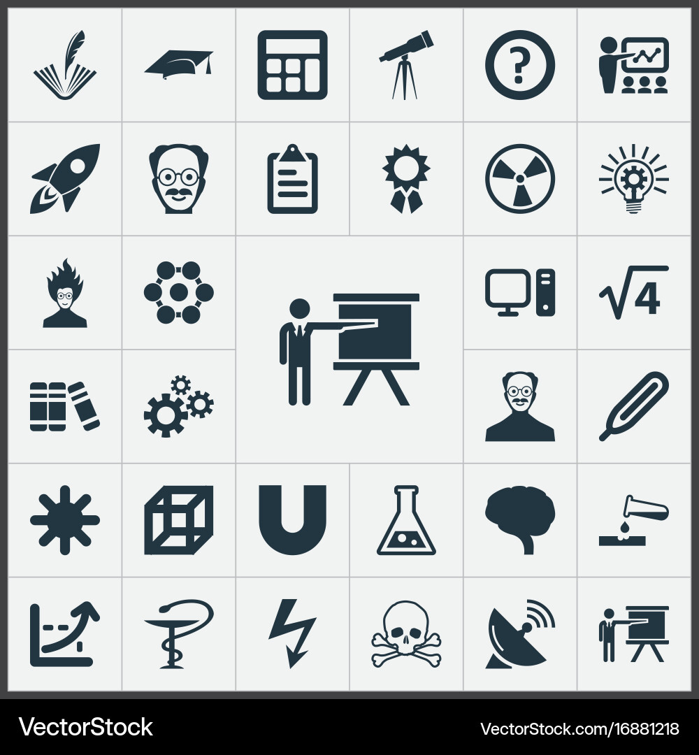 Set of simple knowledge icons vector image