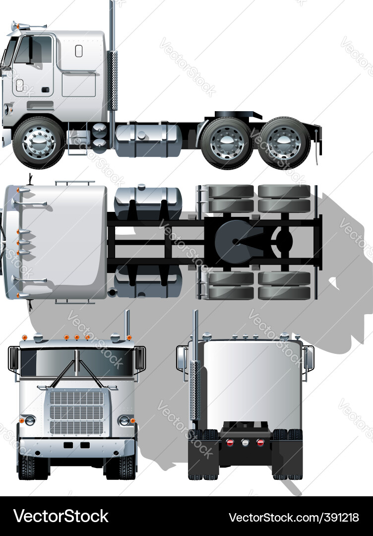 Tailed Semi Truck Vector Image
