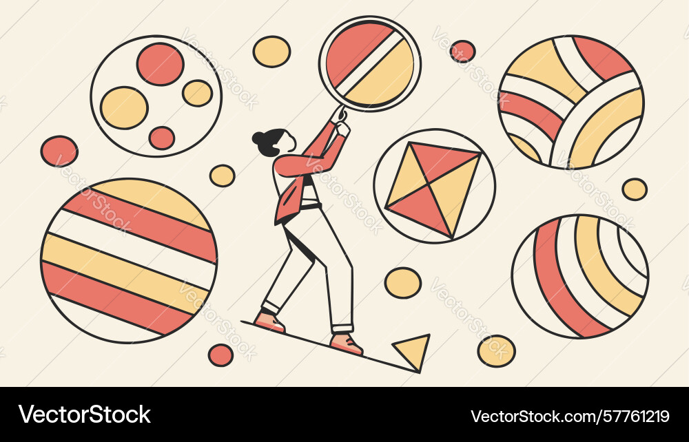 Abstract geometric pattern with swirls dynamic Vector Image