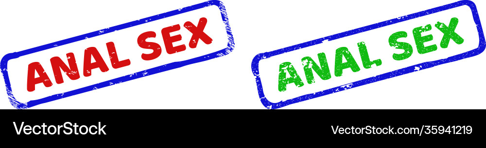 Anal sex bicolor rough rectangle seals Anal sex bicolor rough rectangle seals vector image