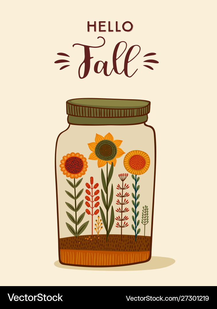 Autumn cute design for card Autumn cute design for card vector image