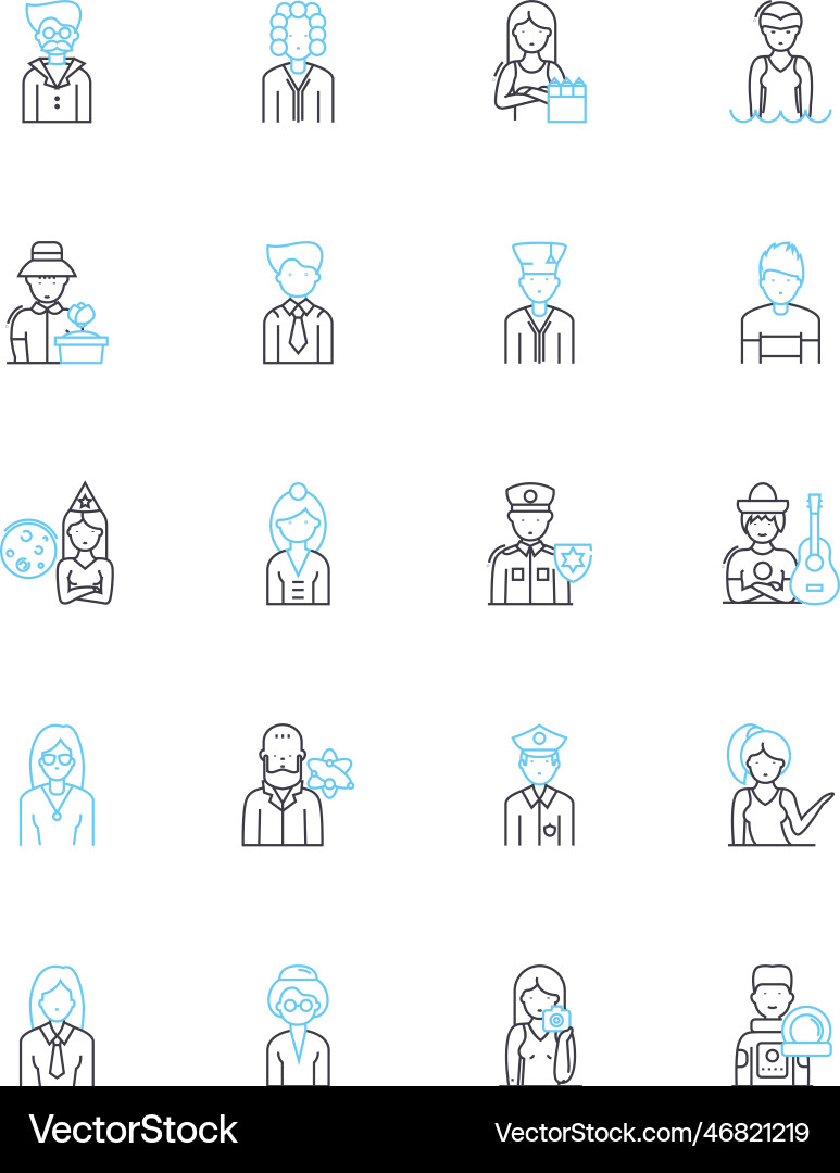 Client behavior linear icons set impulsive Client behavior linear icons set impulsive vector image