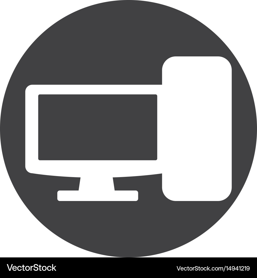 Desk computer with cpu Vector Image