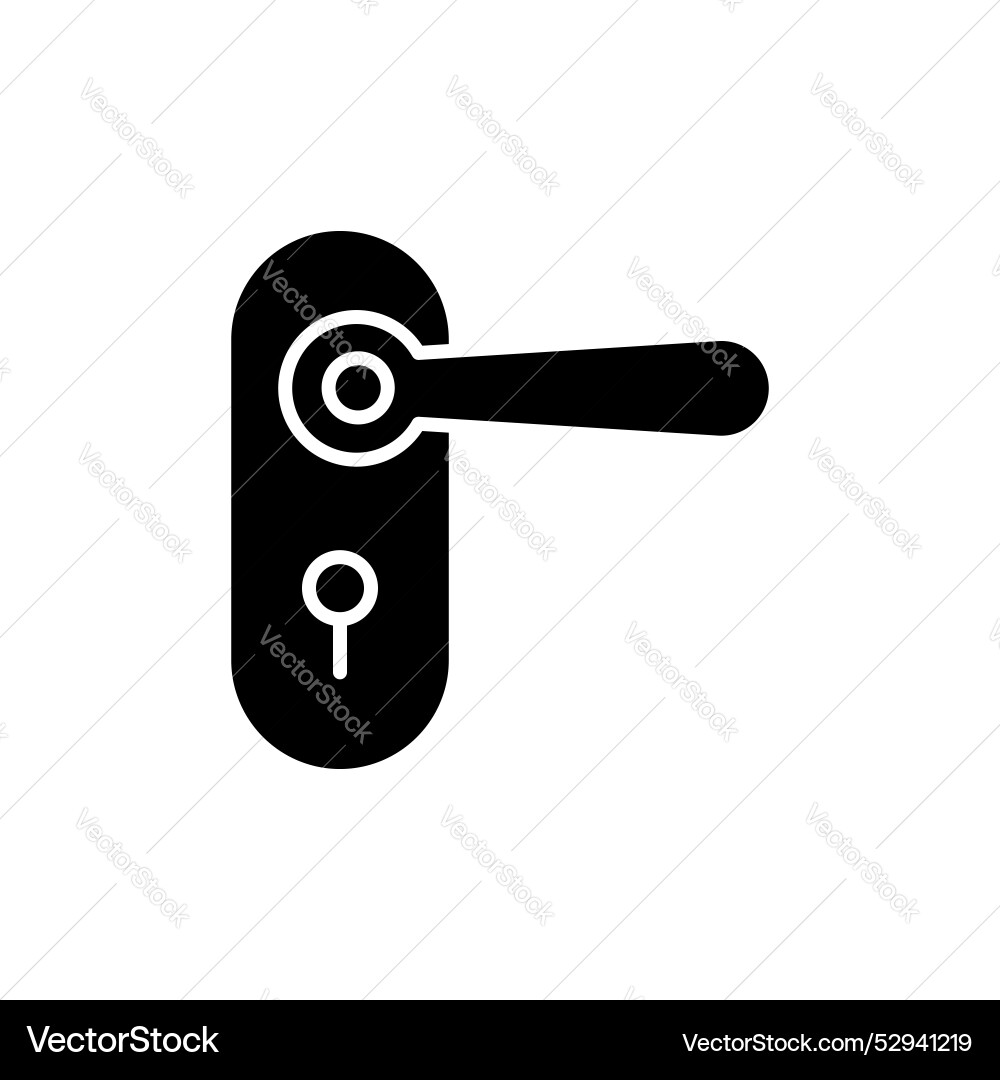 Door handle icon set knob lock latch symbol Door handle icon set knob lock latch symbol vector image