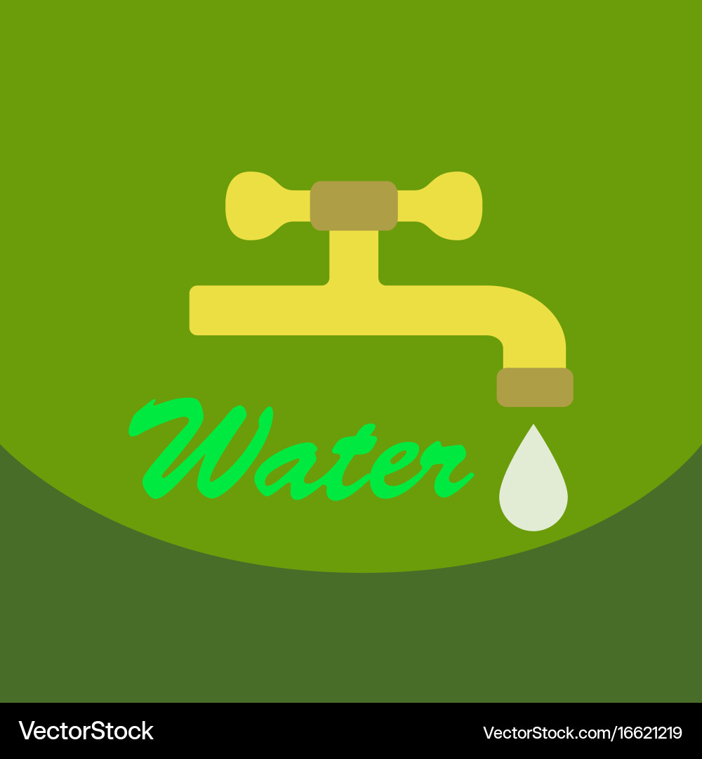 Dripping tap with drop line icon for web mobile vector image