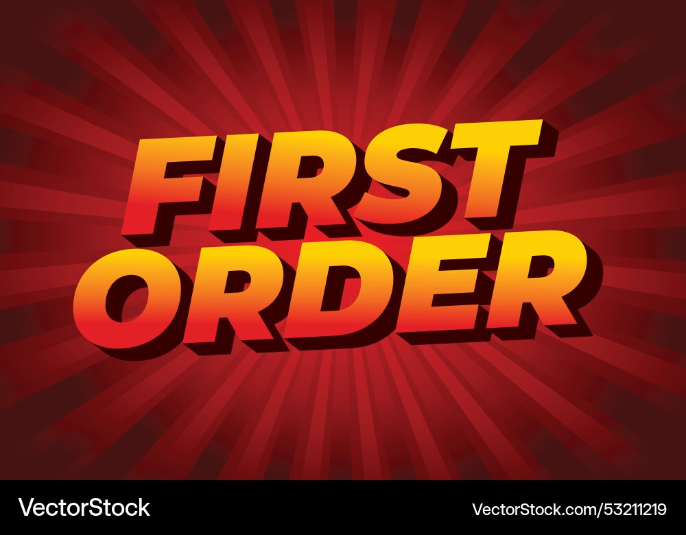 First order text effect in 3d style with modern Vector Image