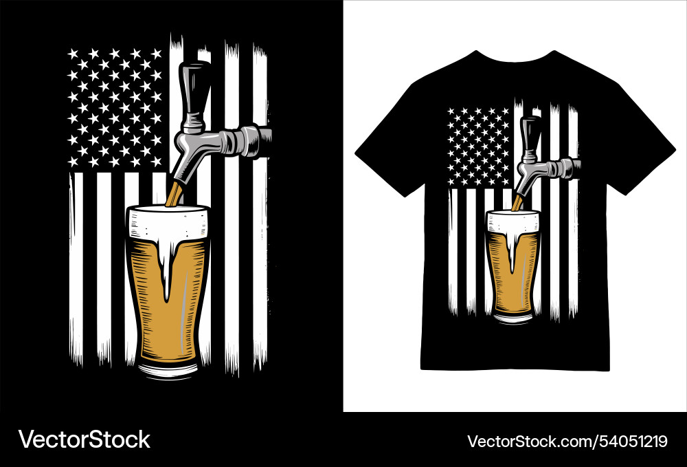 Golden pour american flag t-shirt design Golden pour american flag t-shirt design vektorbild