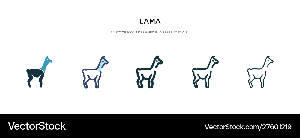 Lama icon in different style two colored vector image