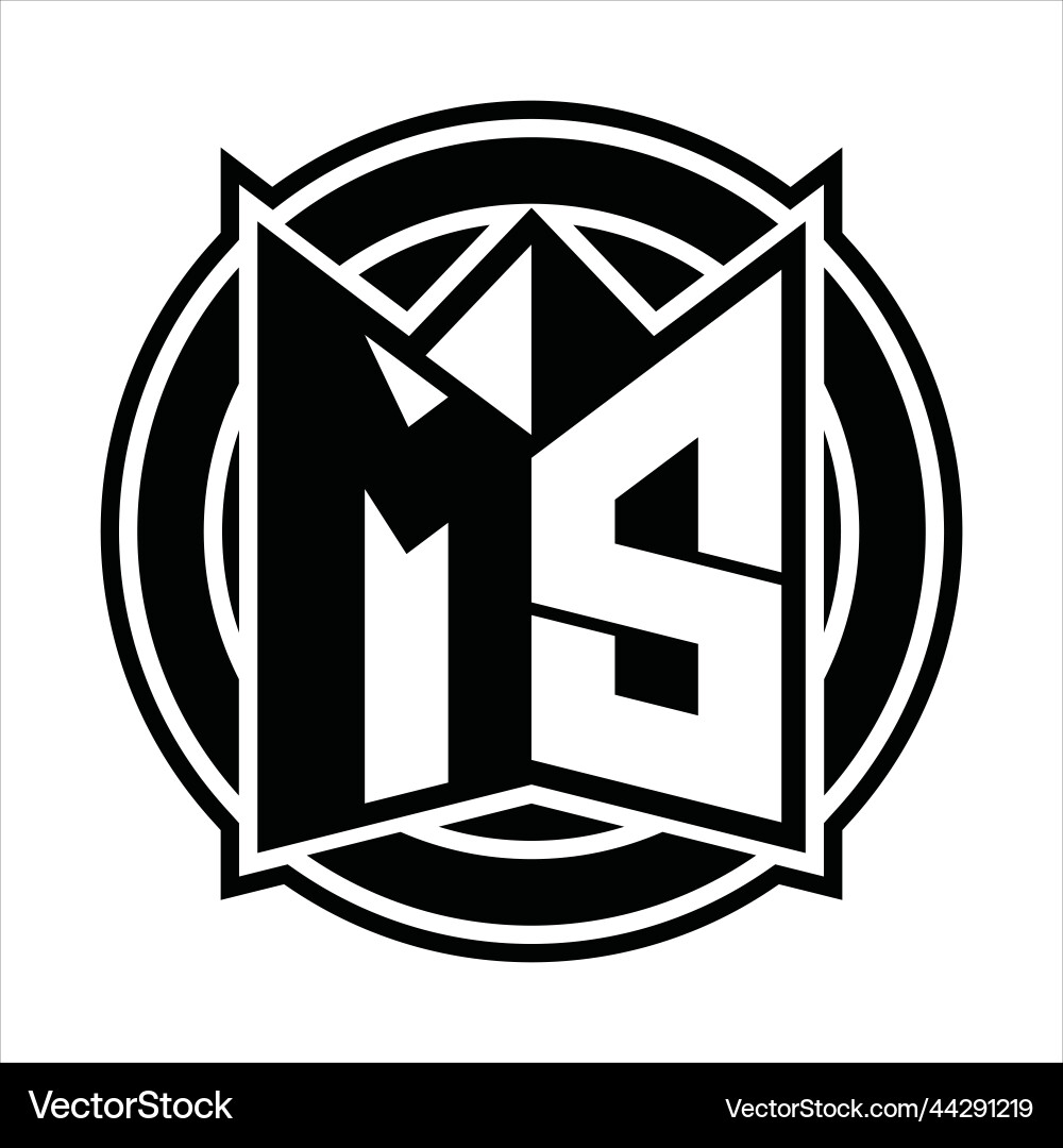 Ms logo monogram circle rounded design Ms logo monogram circle rounded design Vector Image