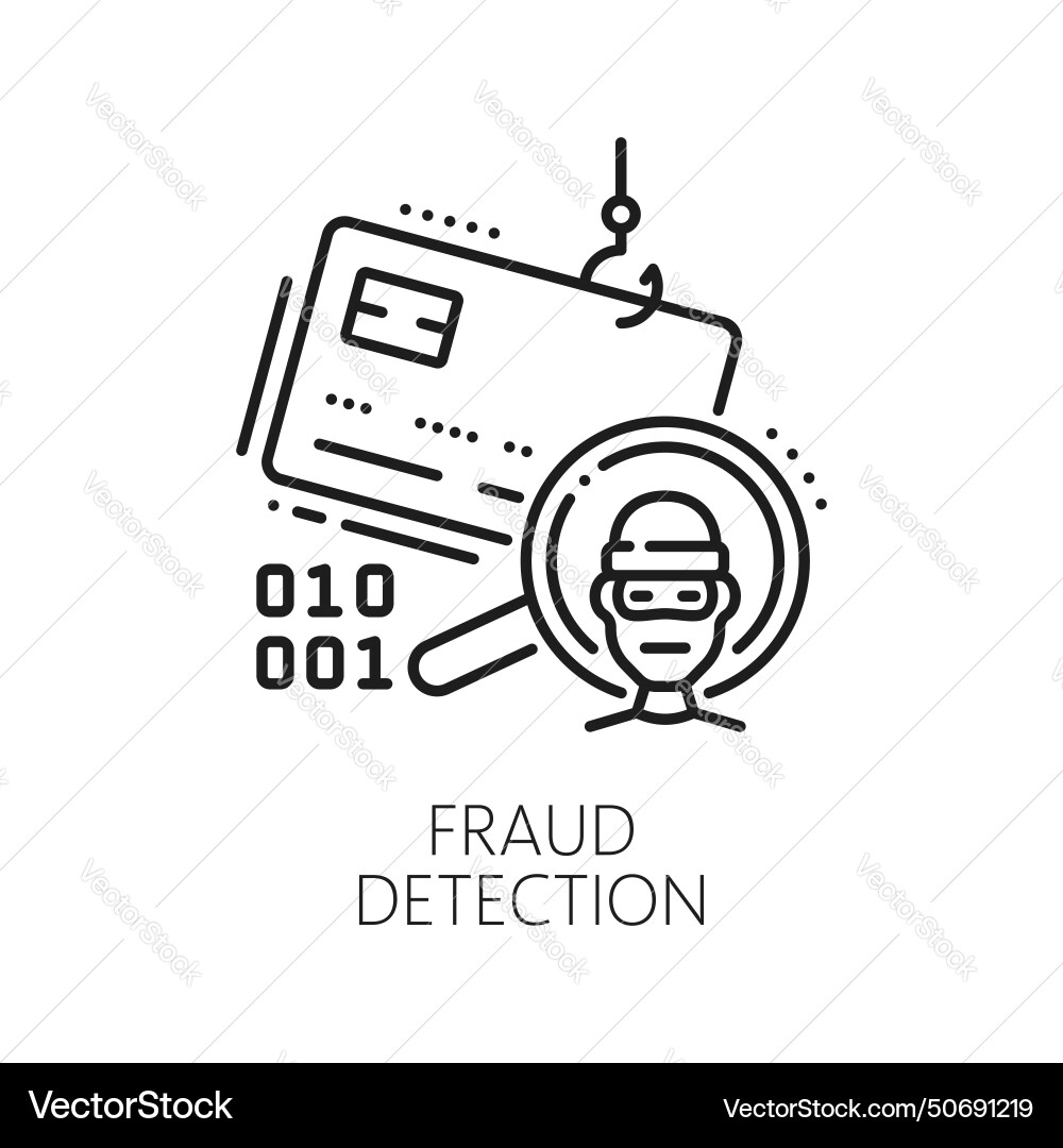 Online fraud payment safety line icon Online fraud payment safety line icon vector image