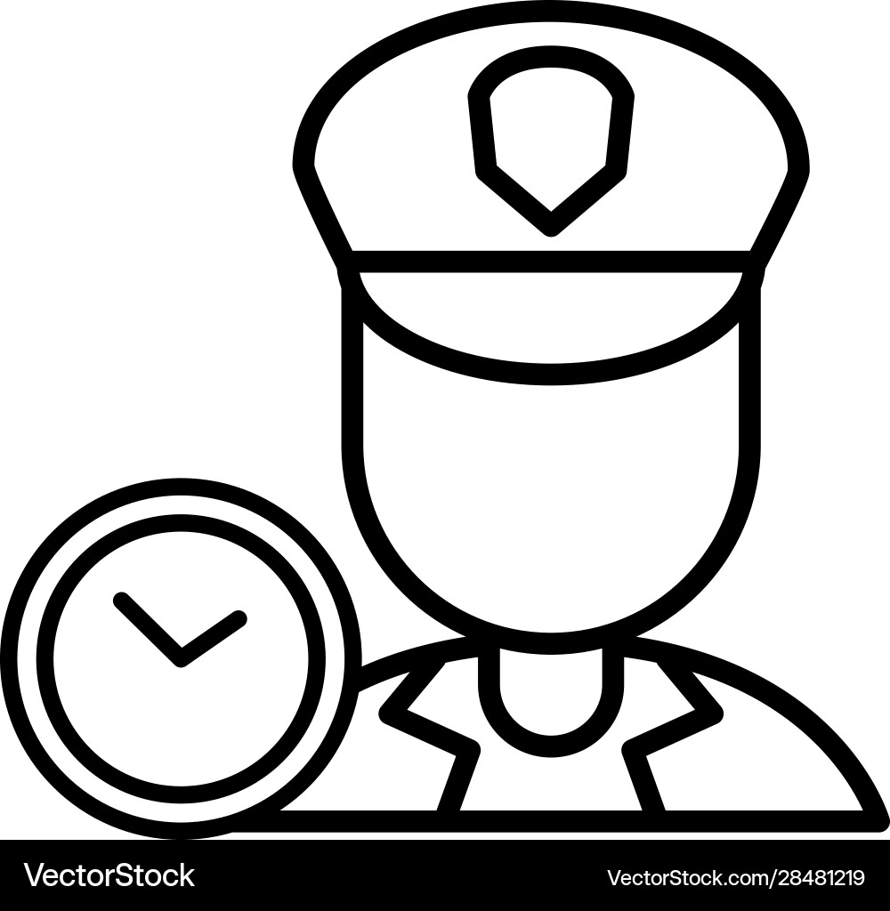 Postman worker with time clock vector image
