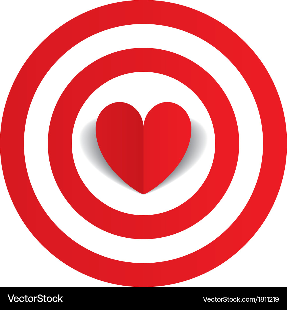 Red Heart Dart Target Vector Image