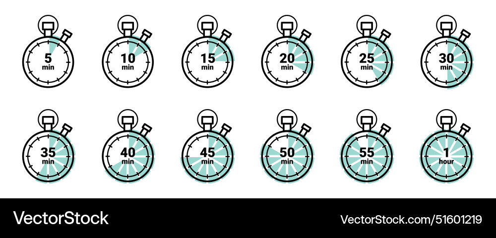 Stopwatch showing time spent timer Stopwatch showing time spent timer vector image