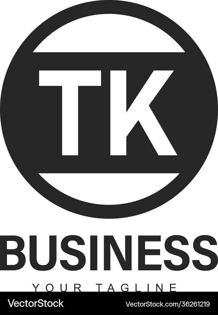 Tk initial a logo design with abstract style vector image
