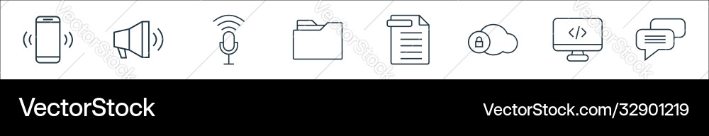 User interface line icons linear set quality User interface line icons linear set quality vector image