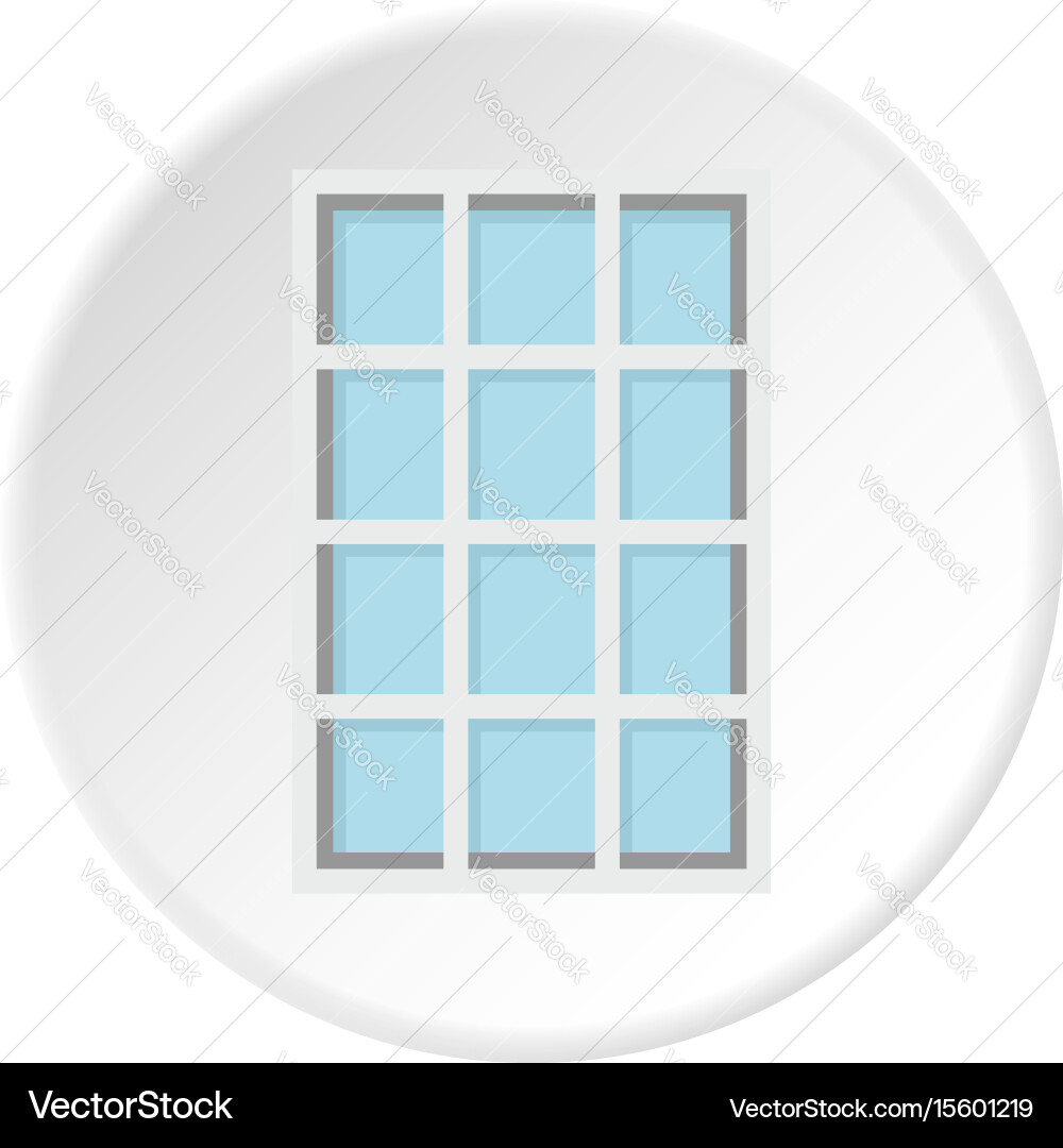 White latticed rectangle window icon circle Vector Image
